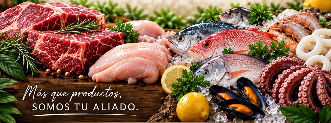 Carnes, pescados y mariscos frescos